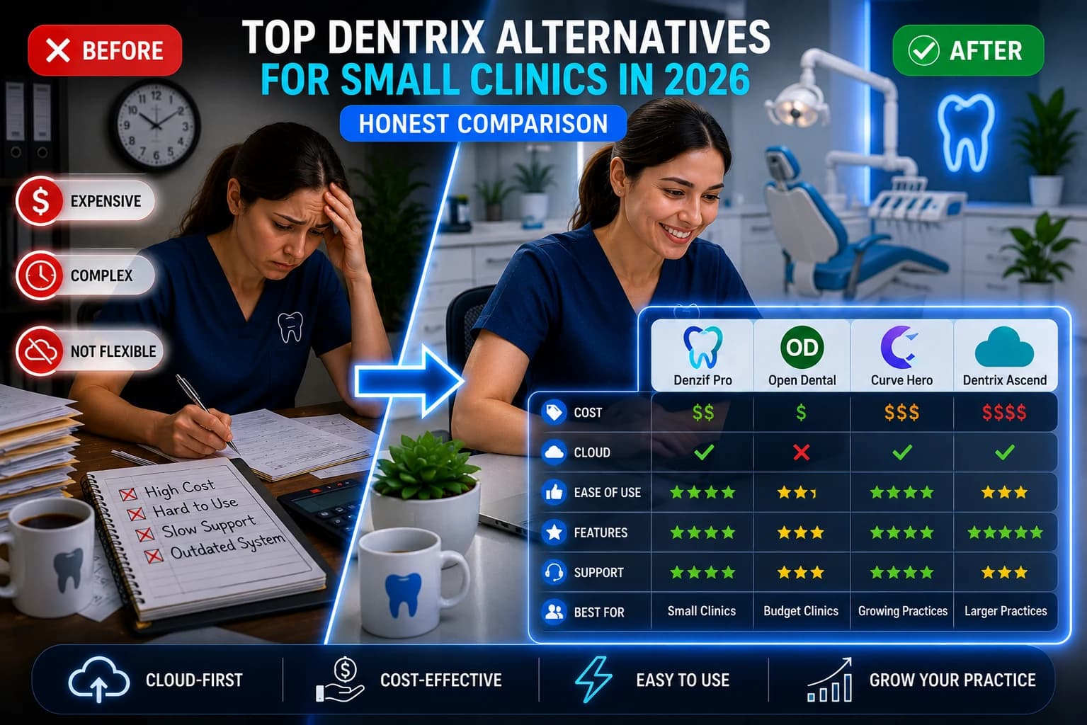 Top Dentrix Alternatives for Small Clinics in 2026 (Honest Comparison)