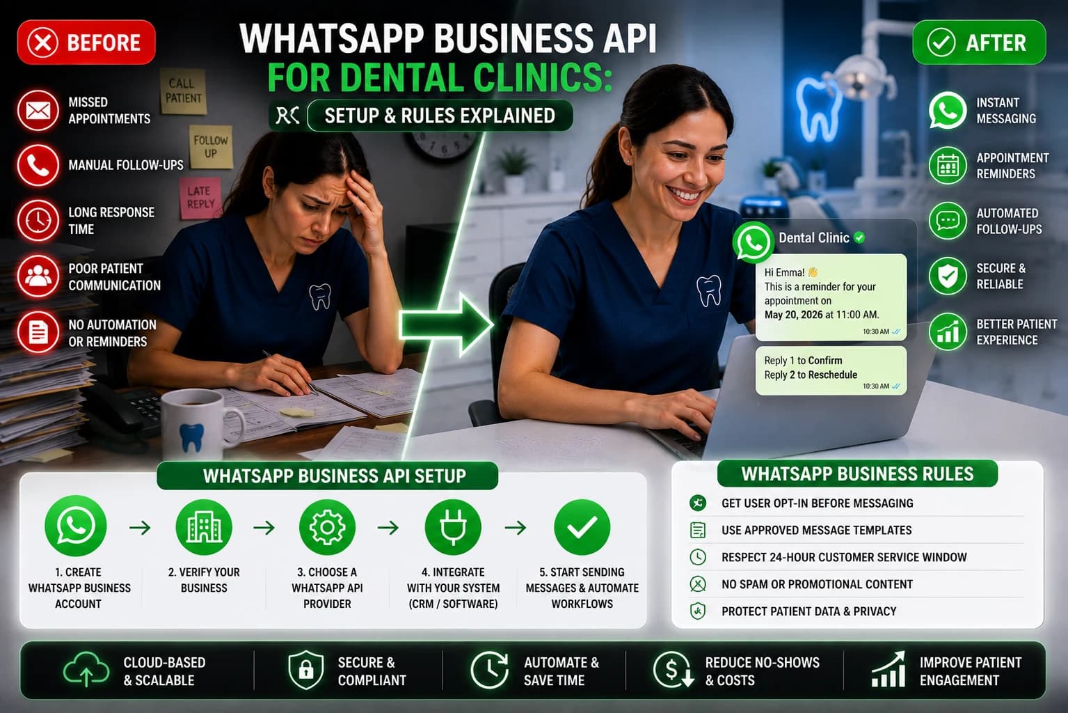 WhatsApp Business API for Dental Clinics: Setup & Rules Explained